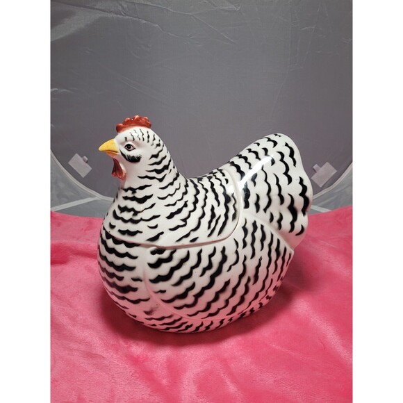 Fitz And Floyd 1980 Vintage Hen Chicken Cookie Jar Rare Good Condition